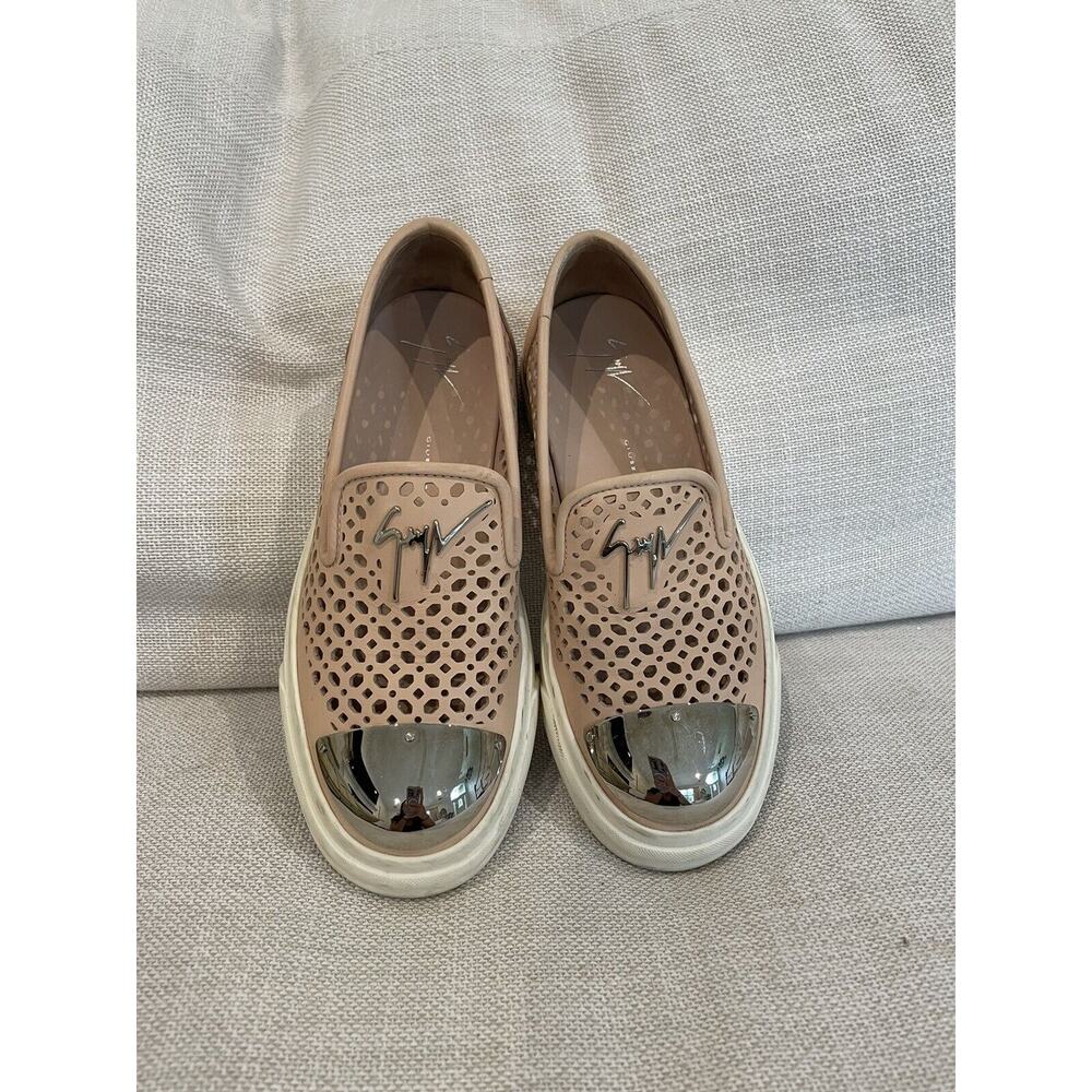 Giuseppe ZANOTTI LONDON LOGO PERFORATED SKATE SNEAKERS MOCCASINS 36 & 35.5 READ‎